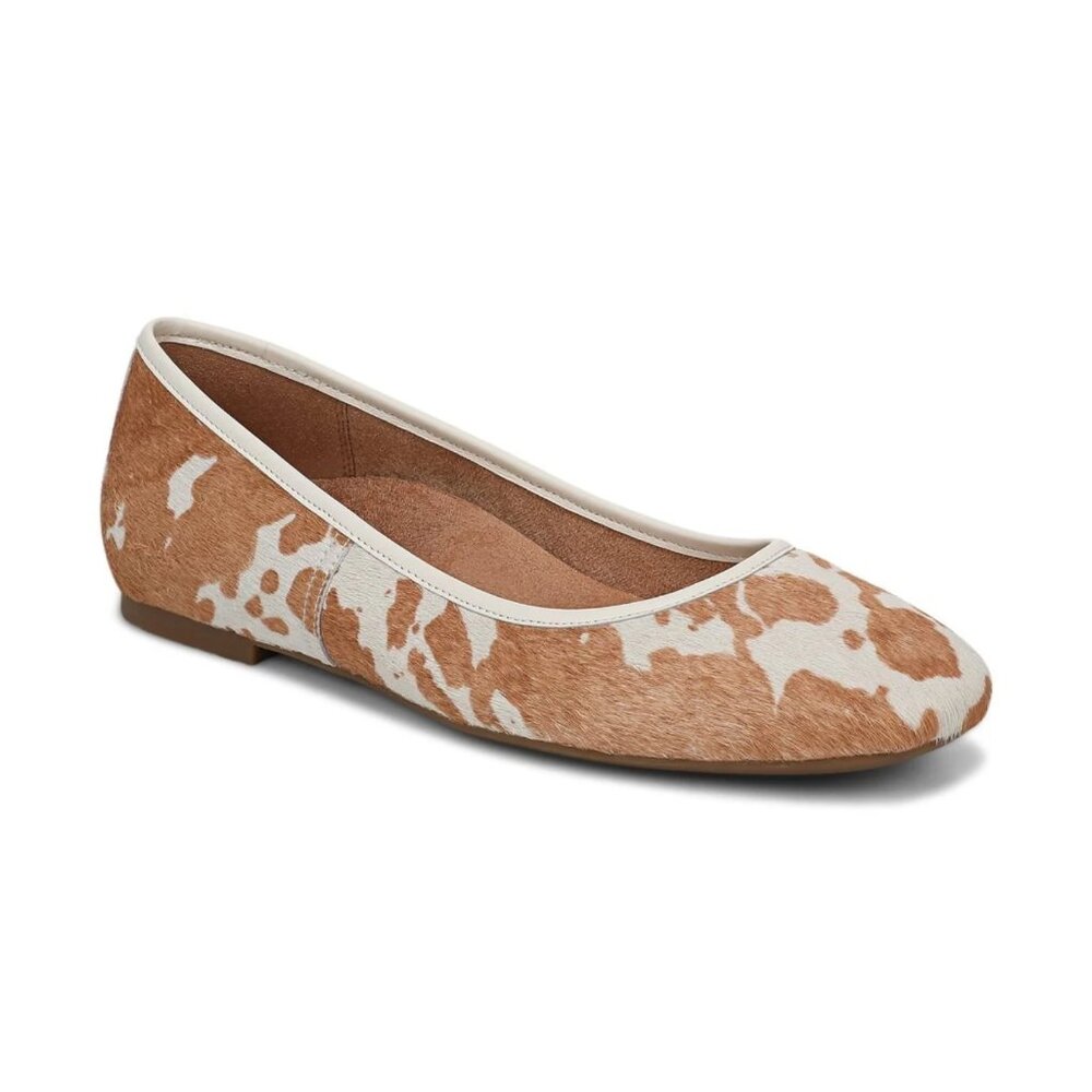 VIONIC Orinda Square Toe Ballet Flat Color: Brown Multi Haircalf